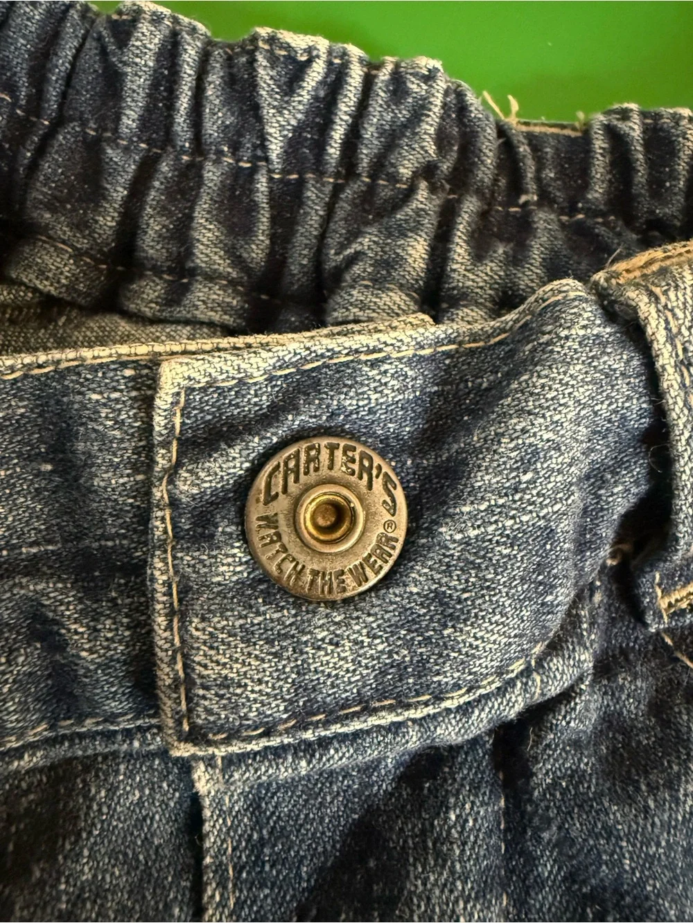 Carter's Denim Shorts with Colorful Basketball Patch - Blue
